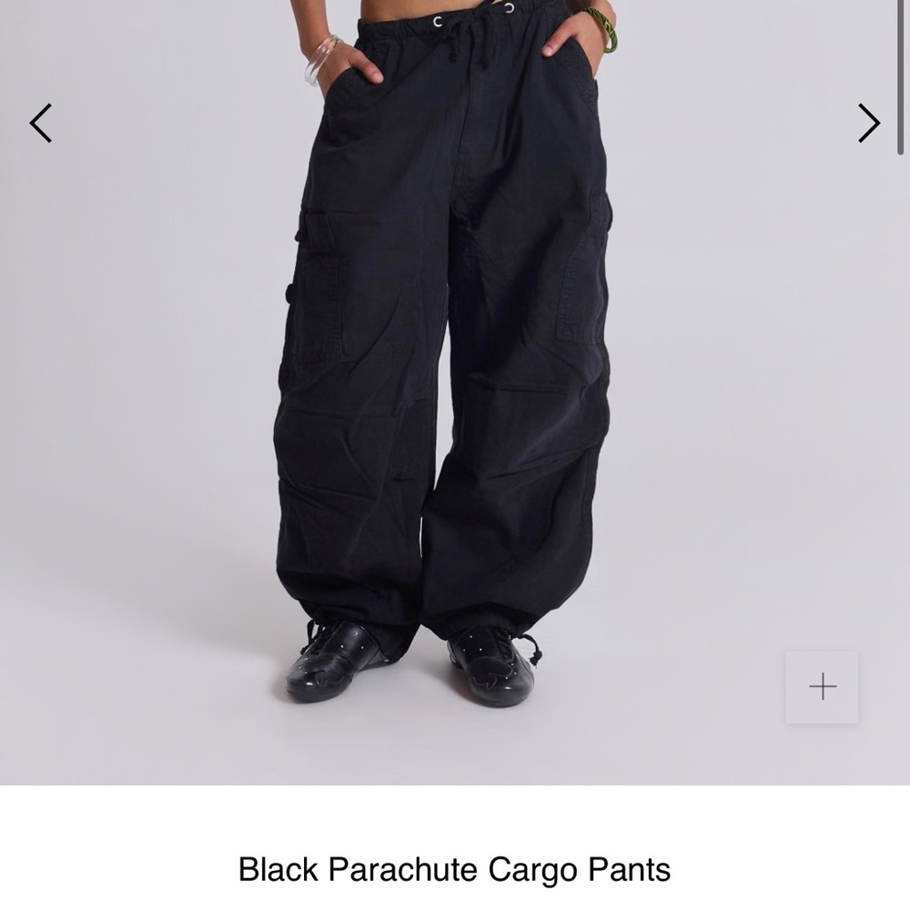 Jaded London Black Wide Leg Cargo Pants